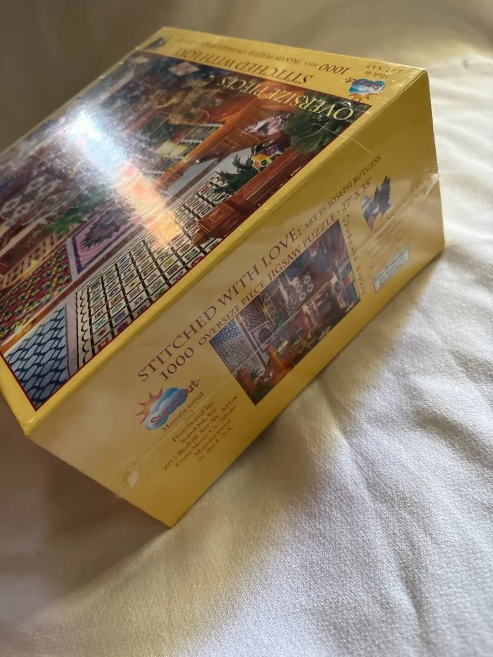 Stitched With Love Oversized Quilts Jigsaw Puzzle HTF Sealed 1000-Piece SunsOut